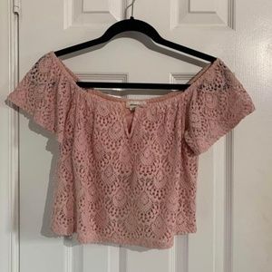 Pink Lace Crop top